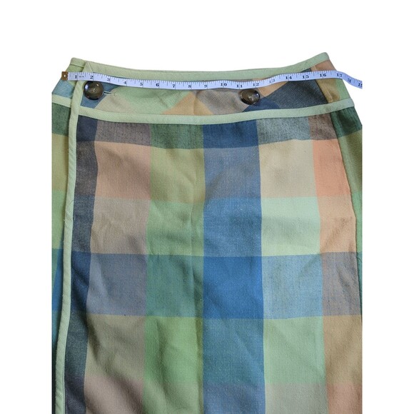 Vintag Nine & Co Pencil Wrap Skirt 2004 Size 14 Plaid Check Flannel - Picture 4 of 9